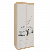Шкаф 2-створчатый Форсаж (Дуб сонома/Белый)