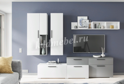 Пенал открытый настенный Альберо (Графит серый)