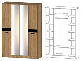 Шкаф Гамма 4-х створчатый (Дуб вотан)