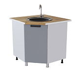 Шкаф нижний мойка УМ кухня Кампео без столешницы (Белый/Кофе-софт) 