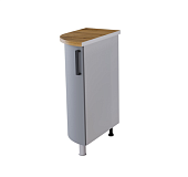 Шкаф нижний радиусный закрытый левый ЗУРРЛ кухня Кампео без столешницы (Белый/Кофе-софт) 