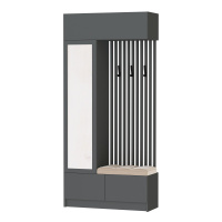 Прихожая Руэлла_Центральная секция графит серый Прихожая Руэлла_Центральная секция графит серый