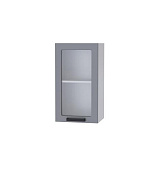 Шкаф верхний со стеклом 4ВС кухня Кампео (Белый/Кофе-софт)