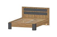 Кровать Ленора 1.4 (Дуб вотан/Графит)