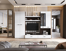 Либерти СтендМебель (Венге/Белый глянец)