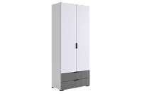 Шкаф Зефир двухдверный 108.01 (Белое дерево/Серый)