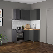 Кухня угловая Венера 1,0*1,0 м ЛДСП (Диамант серый)