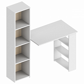 Стол письменный Бьянко со стеллажом (Белый лофт)