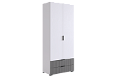 Шкаф Зефир двухдверный 108.01 (Белое дерево/Серый)