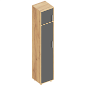 Пенал с антресолью Граф левый (Дуб золотистый/Темно серый лофт)