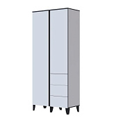 Шкаф 2 створчатый Амара (Белый/Серый графит)