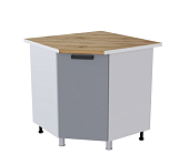 Шкаф нижний угловой УР кухня Кампео без столешницы (Белый/Кофе-софт) 