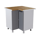 Шкаф нижний угловой рабочий стол УРП кухня Кампео без столешницы (Белый/Кофе-софт)
