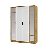 Шкаф Евро 4-х створчатый (Крафт/Белый)